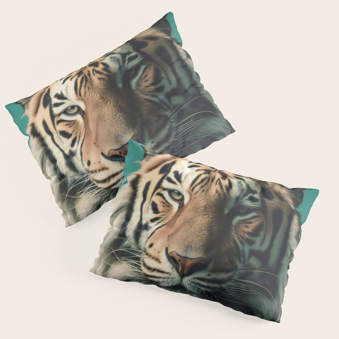 One Love, One World, A Vision of Unity, Tigers Art Pillow Sham Gallery Image 1