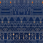 Blue Indigo Jeans Color, Bohemian Oriental Traditional Moroccan Fabric Style Coffee Mug Gallery Image 2