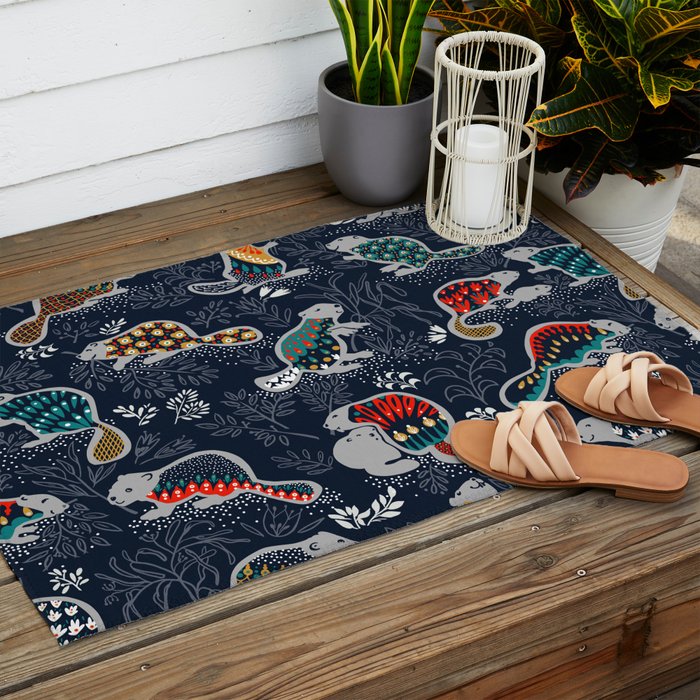 Beaver is back by night - Comeback Species Outdoor Rug Gallery Image 2