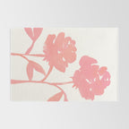 Pink Roses - Gouache Botanical Painting Rug Gallery Image 2
