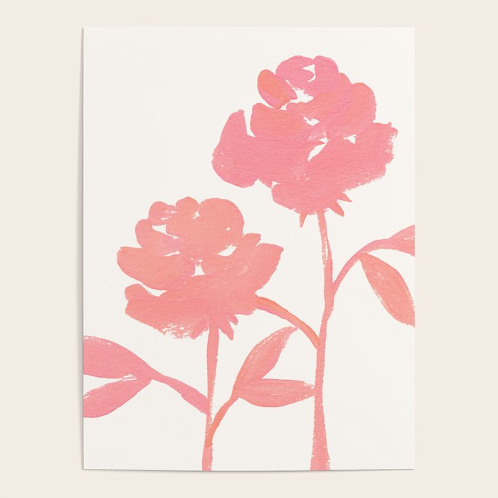 Pink Roses - Gouache Botanical Painting Poster Gallery Image 4