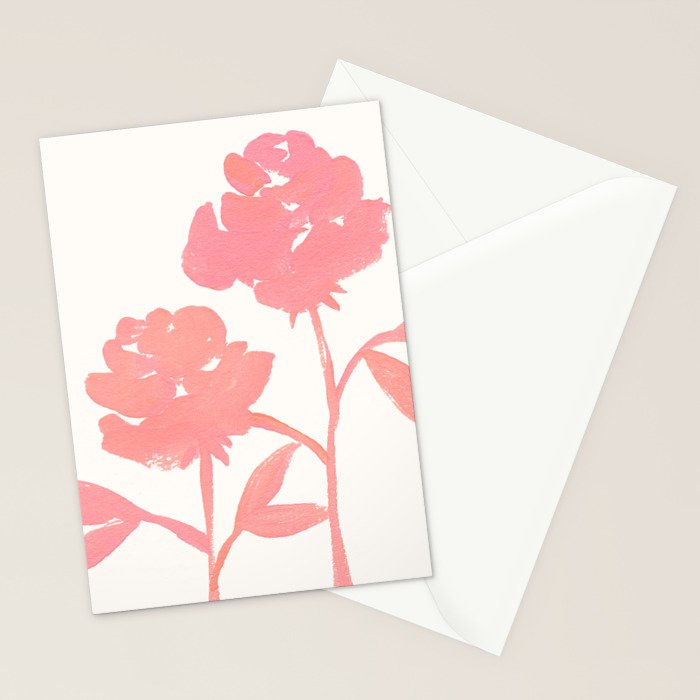 Pink Roses - Gouache Botanical Painting Stationery Card Gallery Image 2