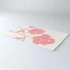 Pink Roses - Gouache Botanical Painting Rug Gallery Image 3