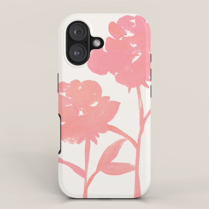 Pink Roses - Gouache Botanical Painting iPhone Case Gallery Image 1