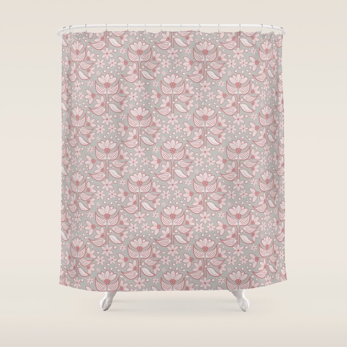 Sweet Florentia Pink Shower Curtain Gallery Image 1