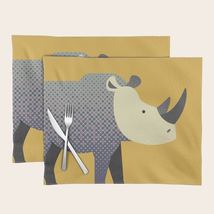 Whimsy Rhinoceros II Placemat Gallery Image 1