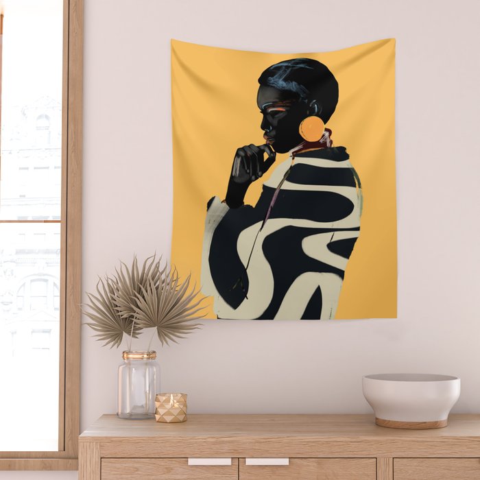 Girl Portrait 32 Wall Tapestry Gallery Image 2