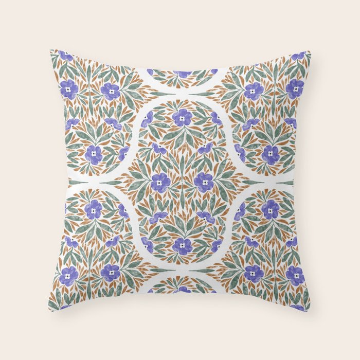 Elegant Flora Artistry Throw Pillow Gallery Image 1