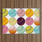 Pop Art Baseballs Outdoor Rug Gallery Image 1
