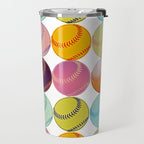 Pop Art Baseballs Travel Mug Gallery Image 2