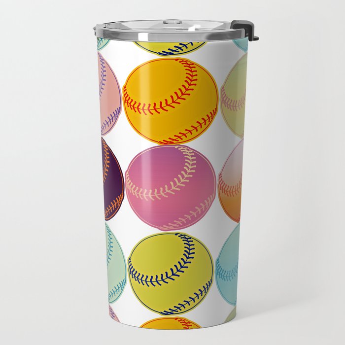 Pop Art Baseballs Travel Mug Gallery Image 2