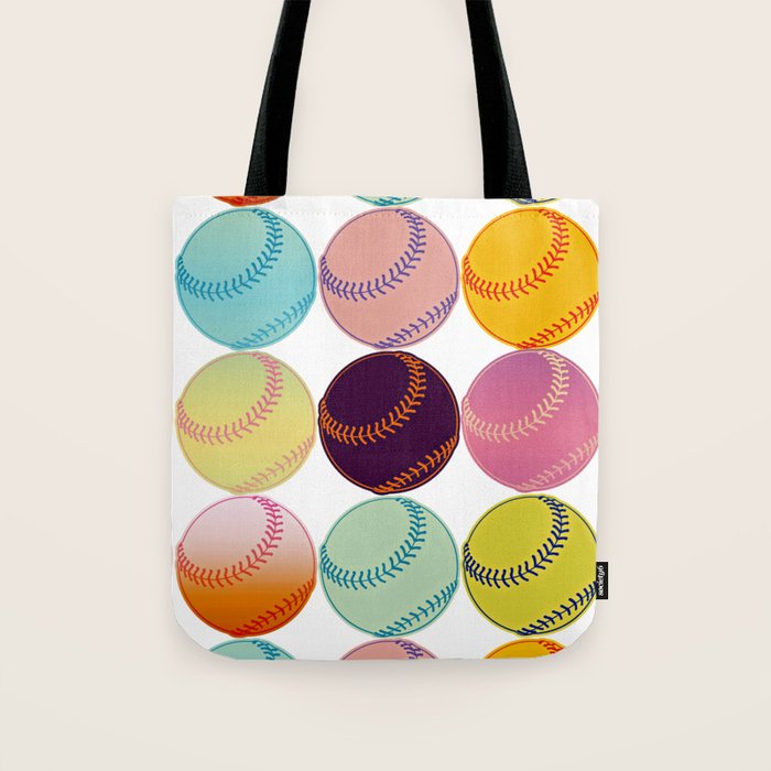 Pop Art Baseballs Tote Bag Gallery Image 1