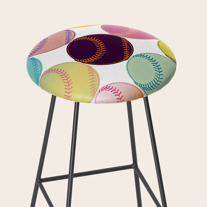 Pop Art Baseballs Stool Gallery Image 2