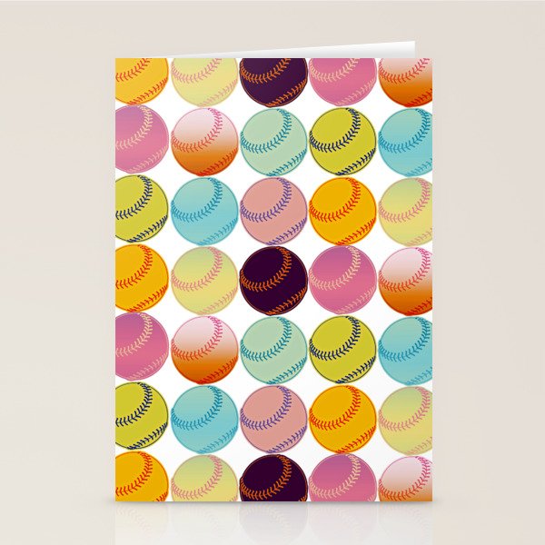 Pop Art Baseballs Stationery Card Gallery Image 1