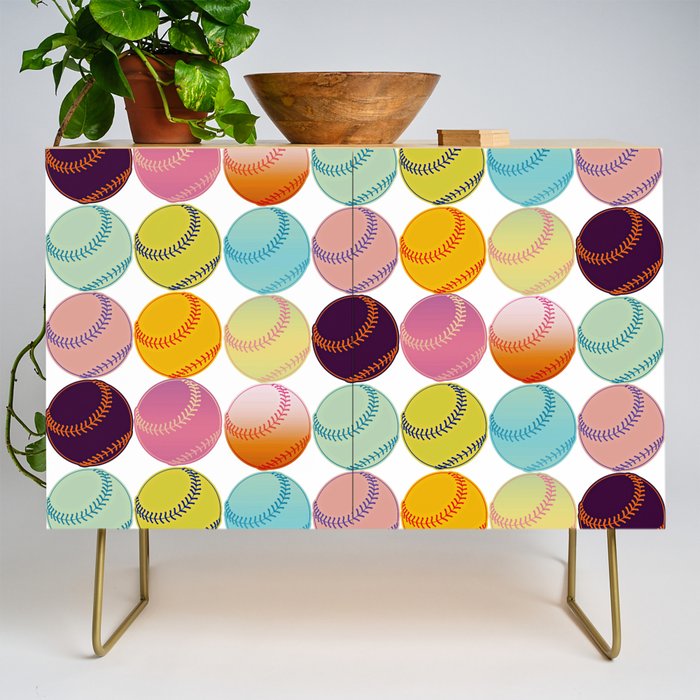 Pop Art Baseballs Credenza Gallery Image 1