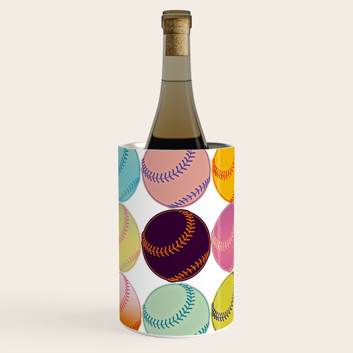 Pop Art Baseballs Wine Chiller Gallery Image 1