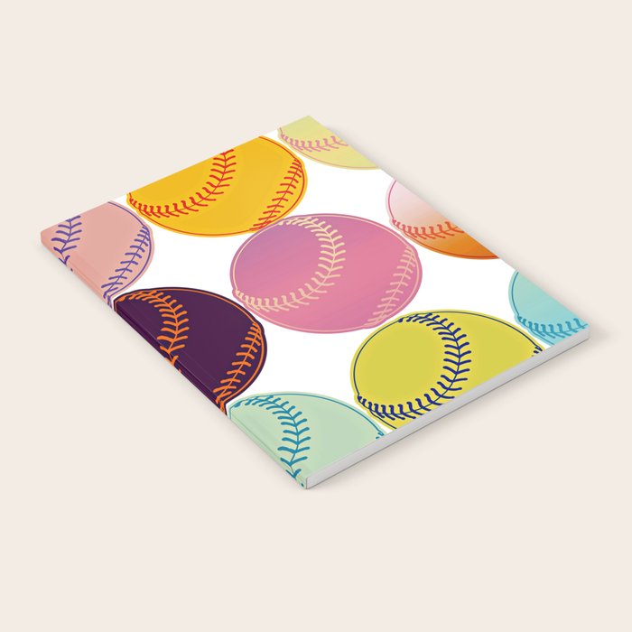 Pop Art Baseballs Notebook Gallery Image 1