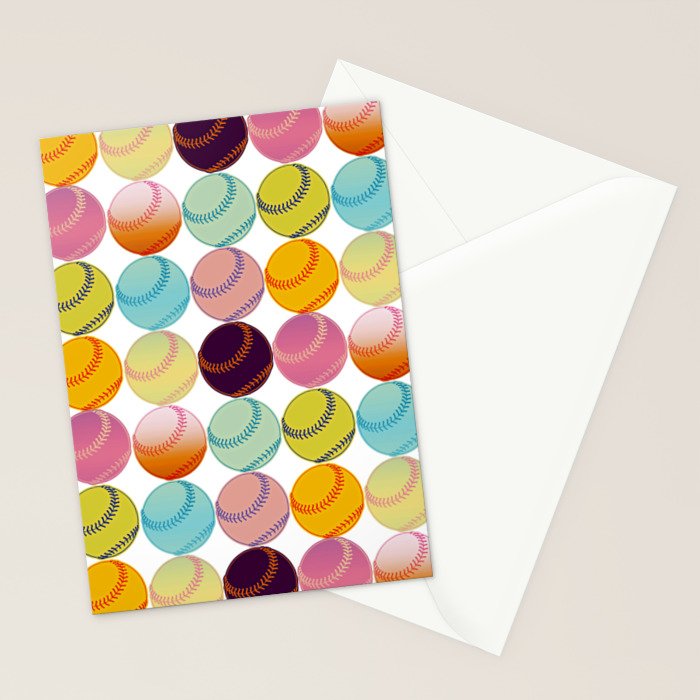 Pop Art Baseballs Stationery Card Gallery Image 2