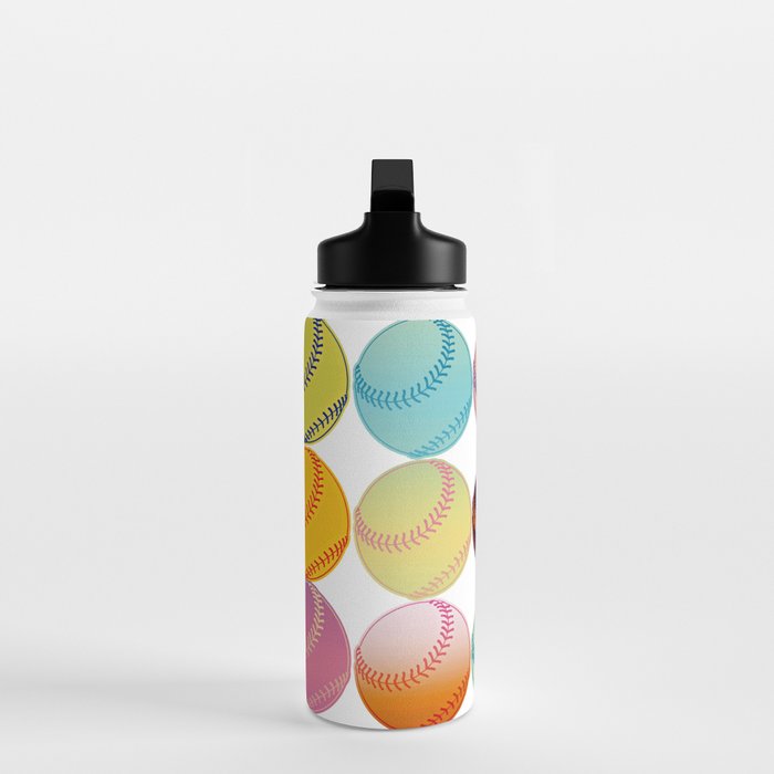 Pop Art Baseballs Water Bottle Gallery Image 3
