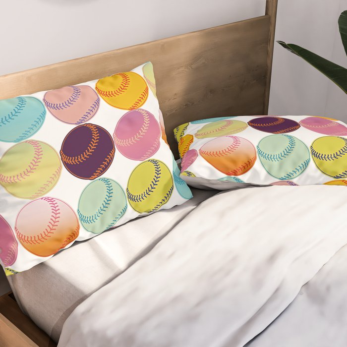 Pop Art Baseballs Pillow Sham Gallery Image 2