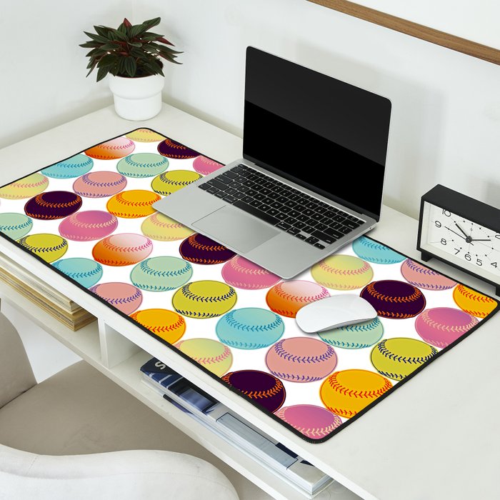 Pop Art Baseballs Desk Mat Gallery Image 2
