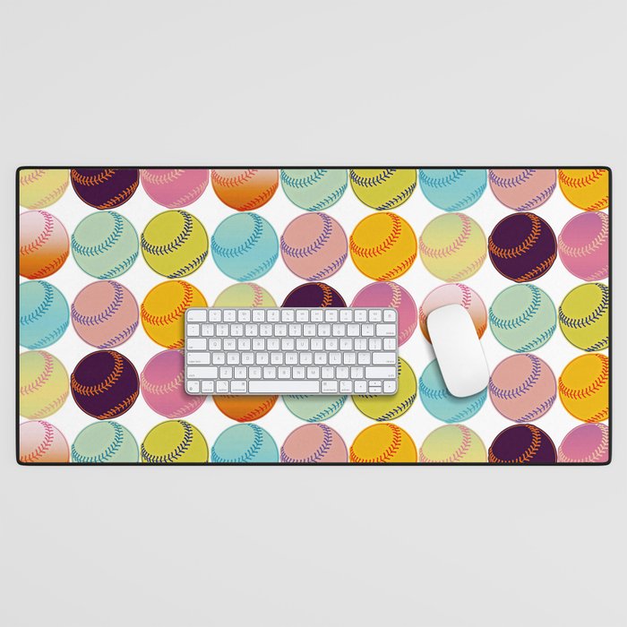 Pop Art Baseballs Desk Mat Gallery Image 1