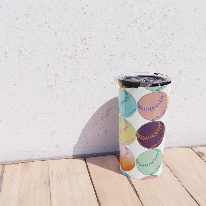 Pop Art Baseballs Travel Mug Gallery Image 4