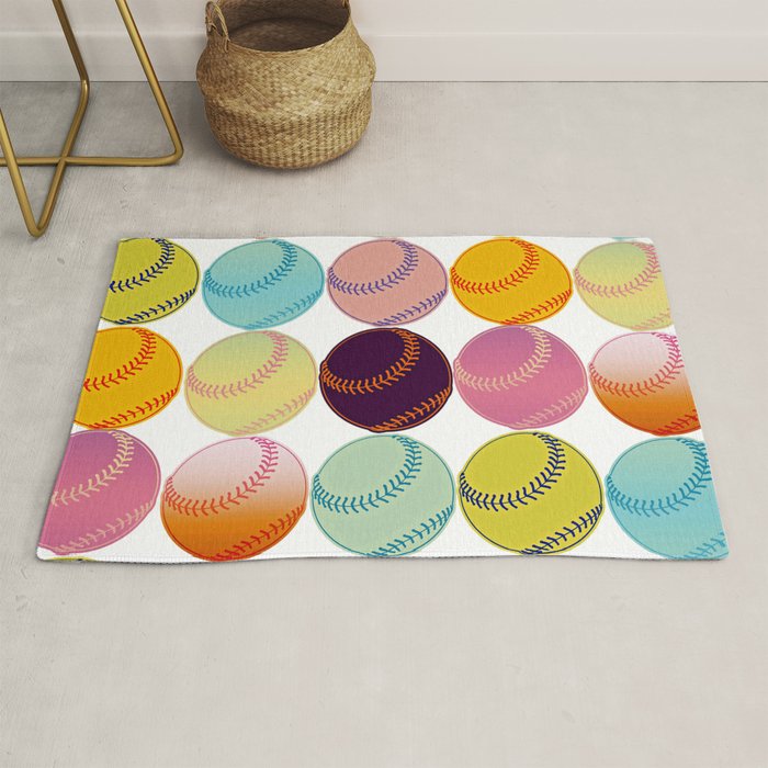 Pop Art Baseballs Rug Gallery Image 1