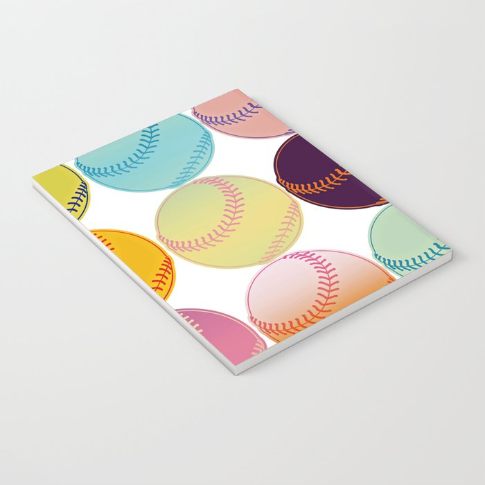 Pop Art Baseballs Notebook Gallery Image 3