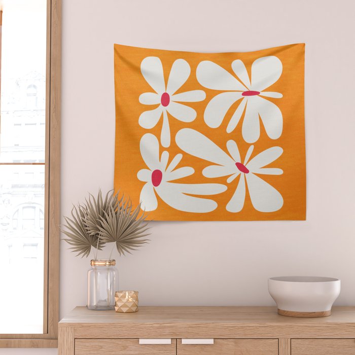 Bloom: Tangerine Matisse Color Series 03 Wall Tapestry Gallery Image 2