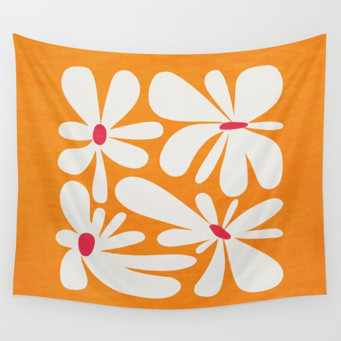 Bloom: Tangerine Matisse Color Series 03 Wall Tapestry Gallery Image 4