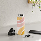 Abstract Shapes 37 in Mustard Yellow and Pale Pink Water Bottle Gallery Image 4