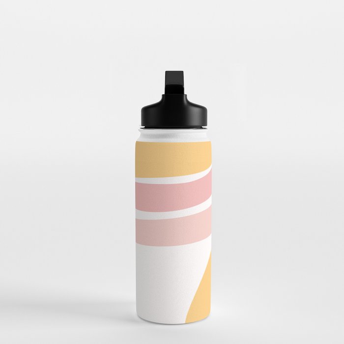 Abstract Shapes 37 in Mustard Yellow and Pale Pink Water Bottle Gallery Image 3