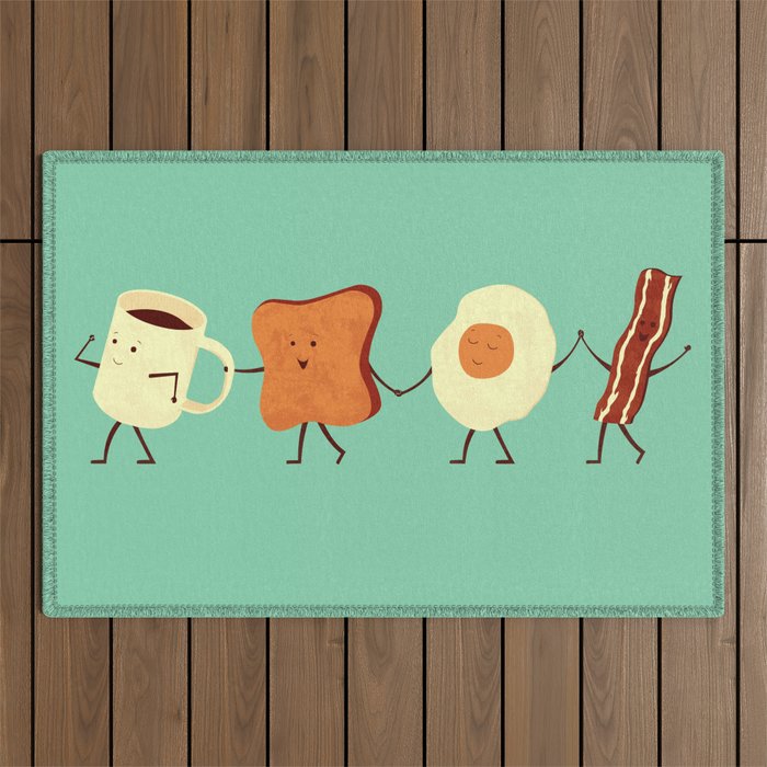Let's All Go And Have Breakfast Outdoor Rug Gallery Image 1