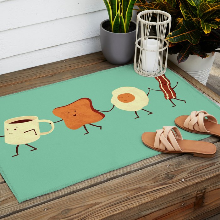Let's All Go And Have Breakfast Outdoor Rug Gallery Image 2