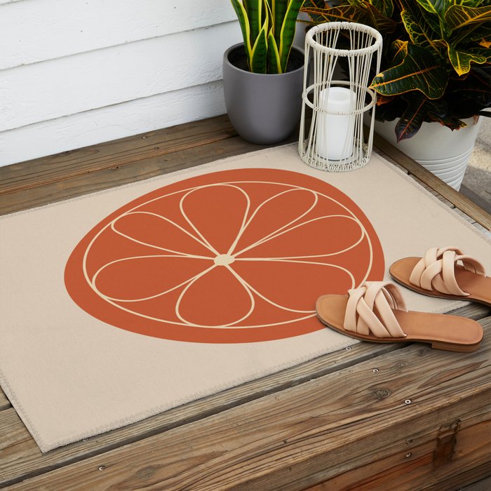 Daisy Line Abstract - Red Outdoor Rug Gallery Image 2