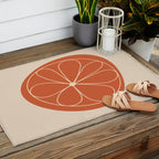 Daisy Line Abstract - Red Outdoor Rug Gallery Image 2