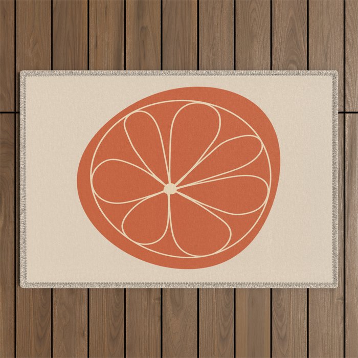 Daisy Line Abstract - Red Outdoor Rug Gallery Image 1