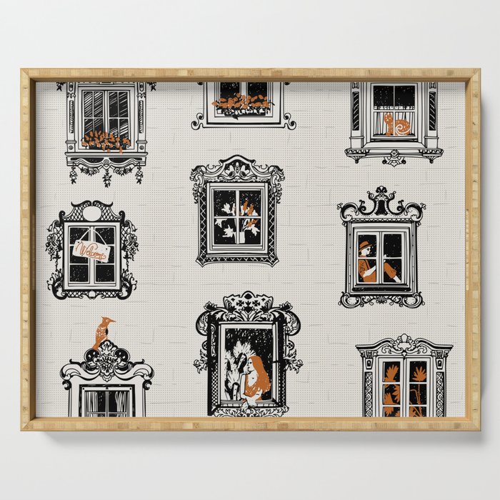 Black Forest welcome windows Serving Tray Gallery Image 1