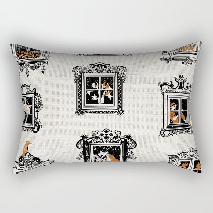 Black Forest welcome windows Rectangular Pillow Gallery Image 1