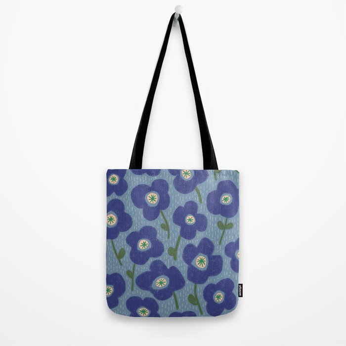 Little flowers blue Tote Bag Gallery Image 2