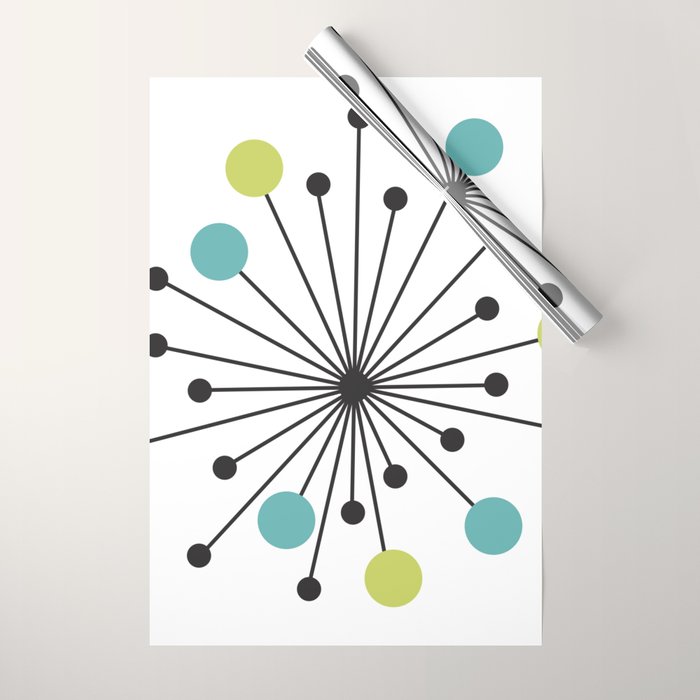 Atomic Age Nuclear Motif â Mid Century Modern Wrapping Paper Gallery Image 1