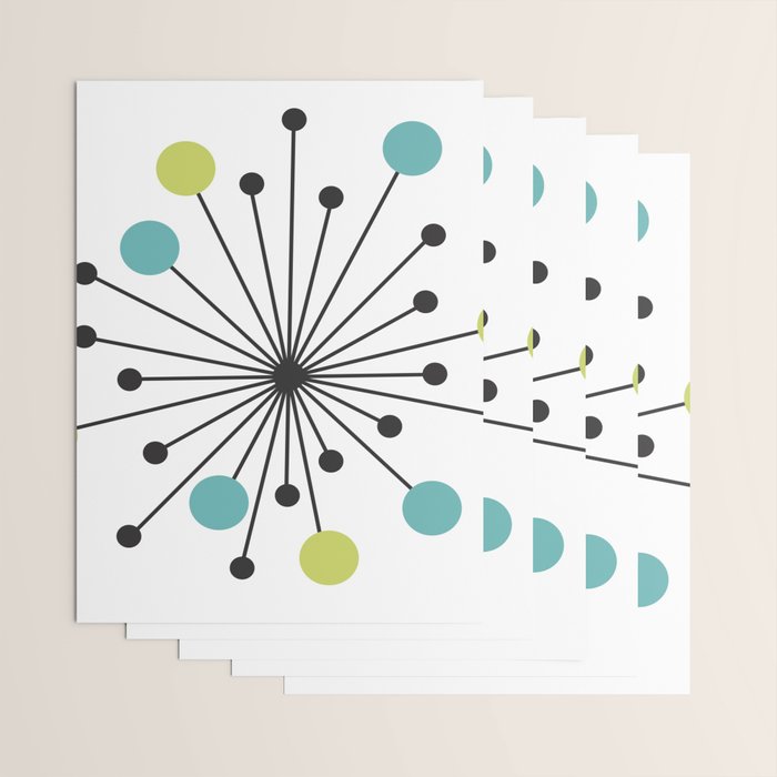 Atomic Age Nuclear Motif â Mid Century Modern Wrapping Paper Gallery Image 3