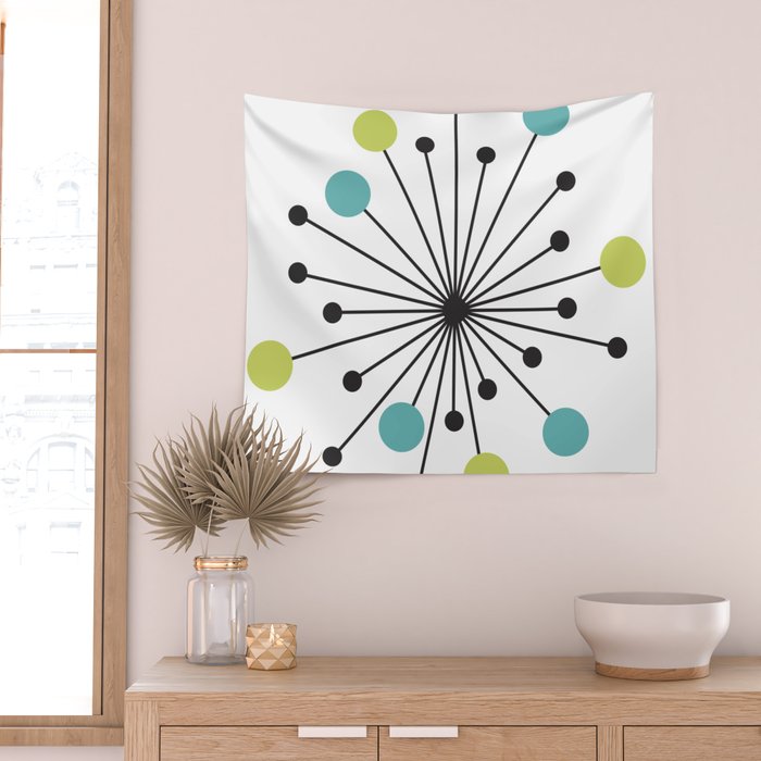 Atomic Age Nuclear Motif â Mid Century Modern Wall Tapestry Gallery Image 2