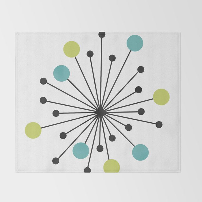 Atomic Age Nuclear Motif â Mid Century Modern Throw Blanket Gallery Image 2