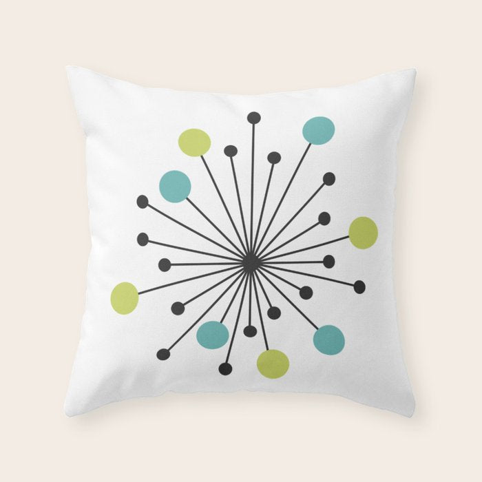 Atomic Age Nuclear Motif â Mid Century Modern Throw Pillow Gallery Image 1