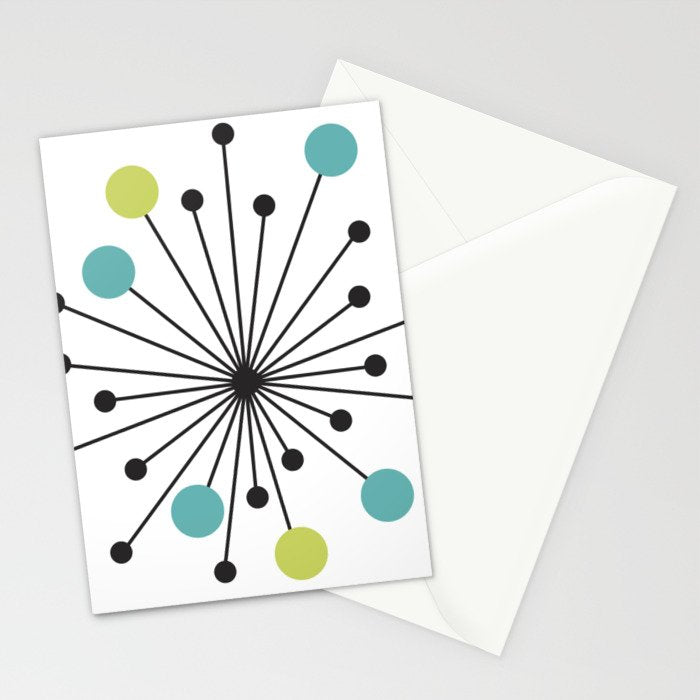 Atomic Age Nuclear Motif â Mid Century Modern Stationery Card Gallery Image 2