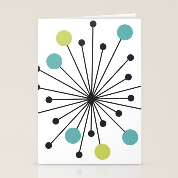 Atomic Age Nuclear Motif â Mid Century Modern Stationery Card Gallery Image 2