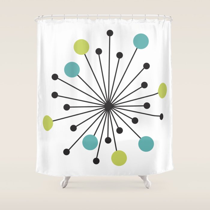 Atomic Age Nuclear Motif â Mid Century Modern Shower Curtain Gallery Image 1