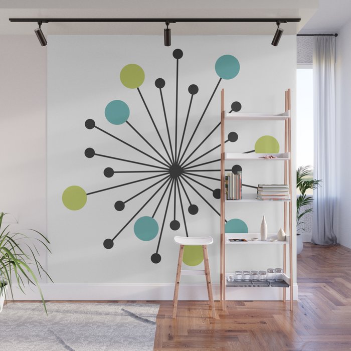 Atomic Age Nuclear Motif â Mid Century Modern Wall Mural Gallery Image 1